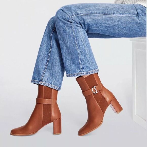 Christian Louboutin Leather 70 Chelsea Booties size 39.5 - Picture 2 of 13